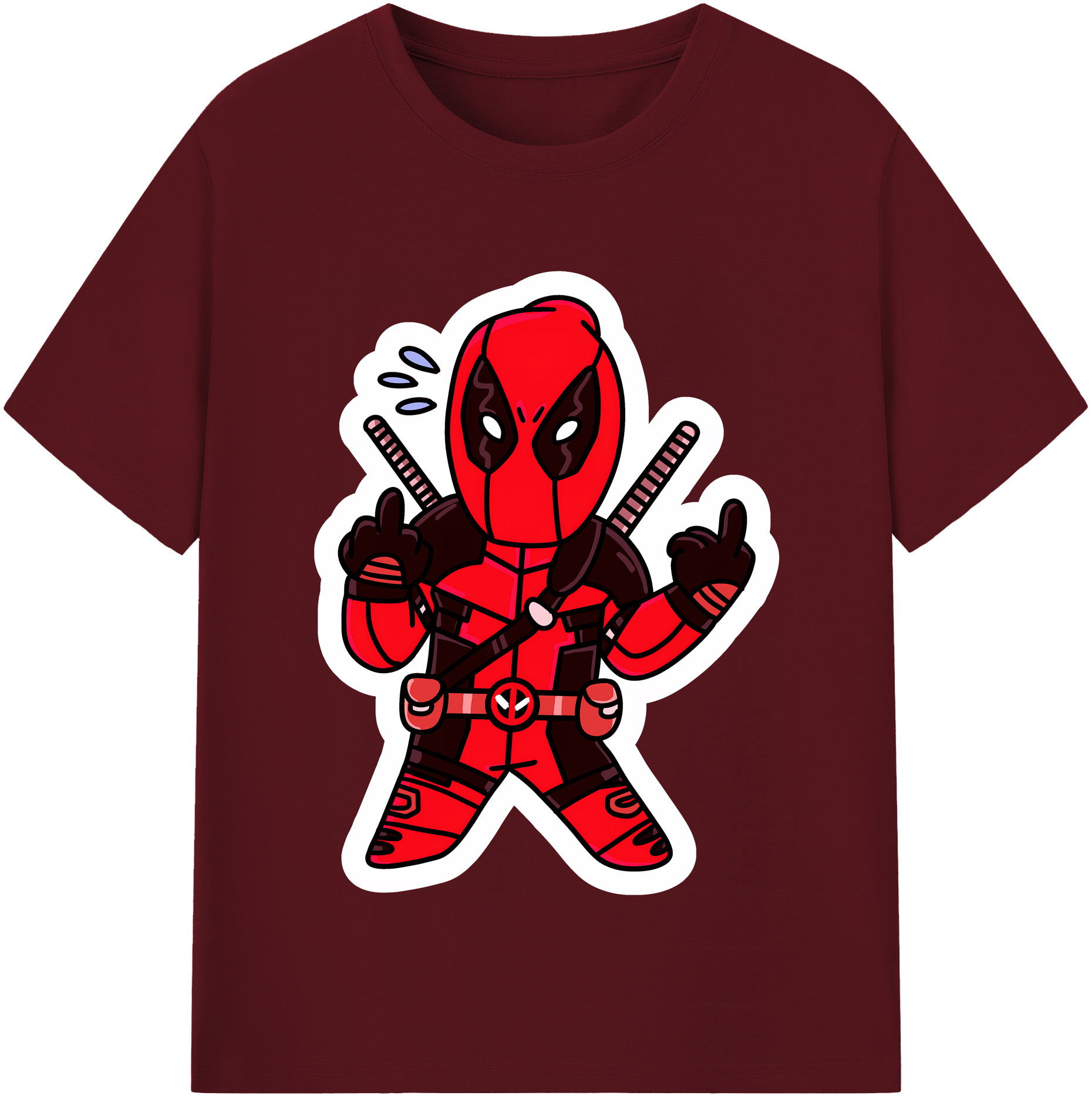 （画像用） Deadpool デッドプール 綿100％半袖Tシャツ（フロントプリント）
